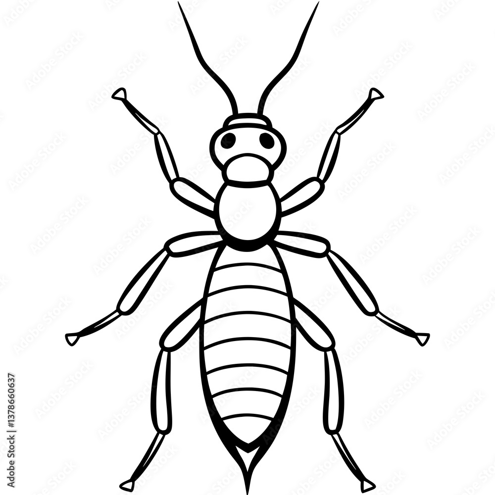 Termite Silhouette Line Art Vector Termite Silhouette Line Art Vector
