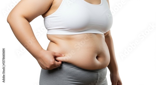 Understanding and Managing Excess Belly Fat A Visual Guide to Weight Management, On white background