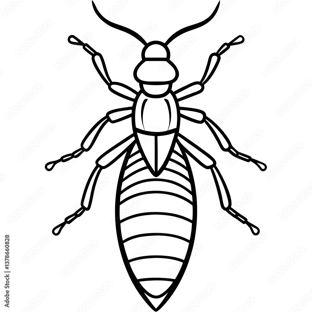 Termite Silhouette Line Art Vector Termite Silhouette Line Art Vector