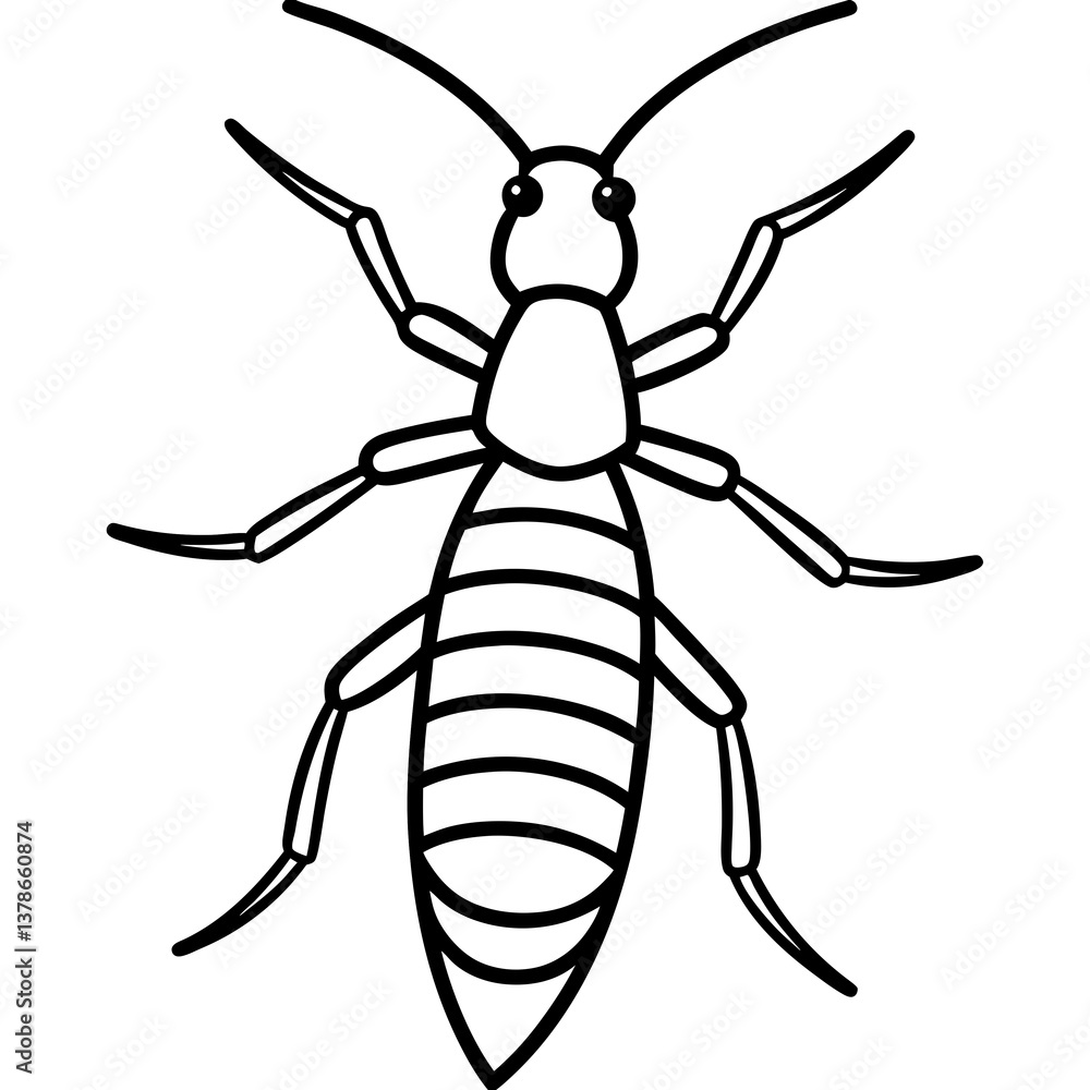 Termite Silhouette Line Art Vector Termite Silhouette Line Art Vector