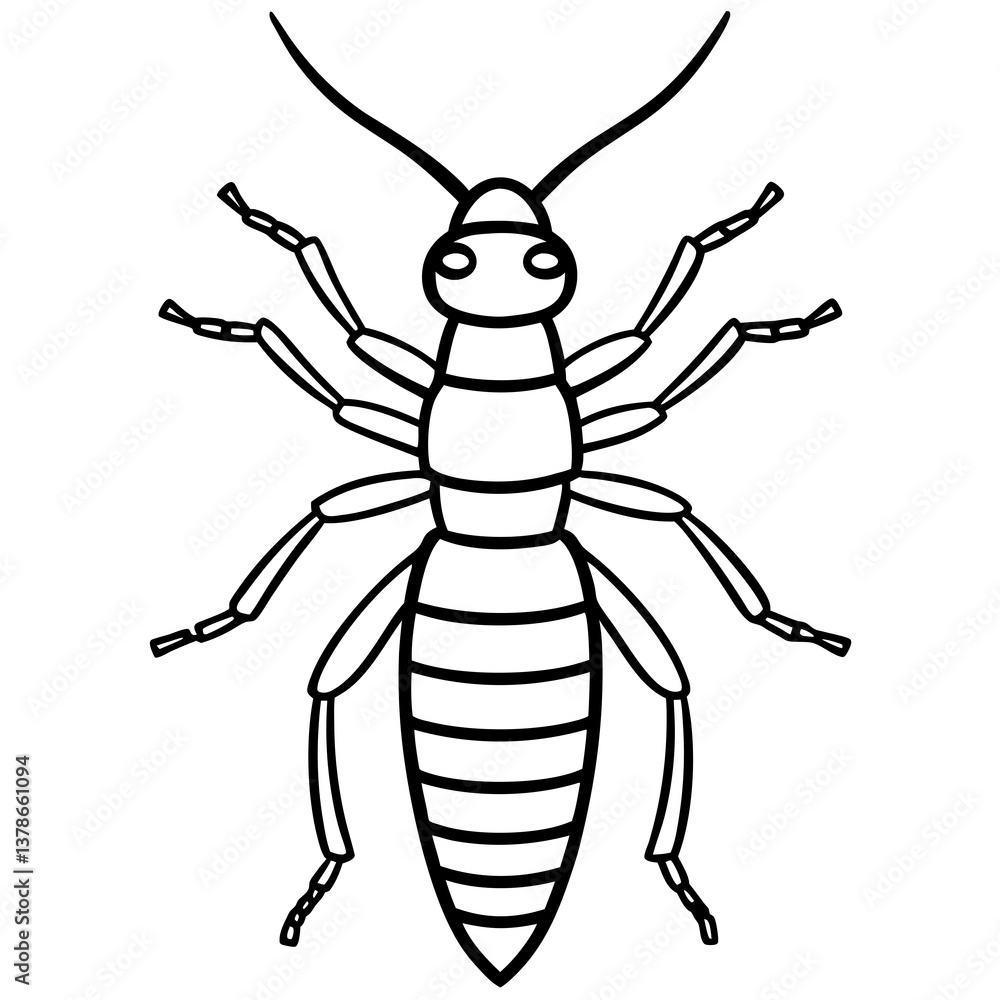 Termite Silhouette Line Art Vector Termite Silhouette Line Art Vector