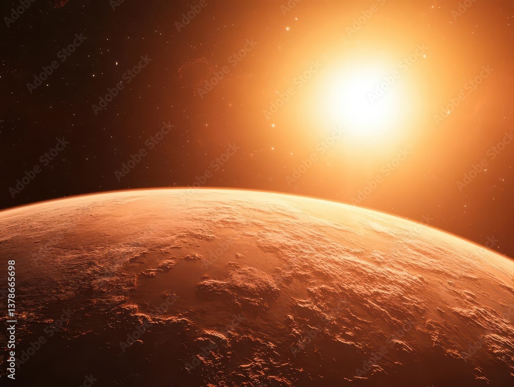 Fototapeta premium Astrobiology research. AI-driven exoplanet climate modeling predicting atmospheric conditions for potential life