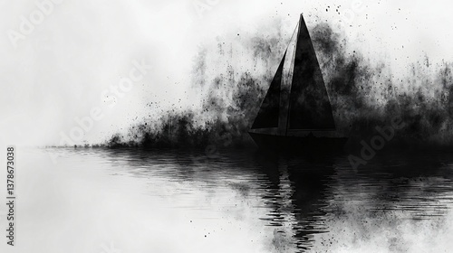 Sailboat Vanishing Into Darkening Waters of excellence in splendor beyond compare with grace.