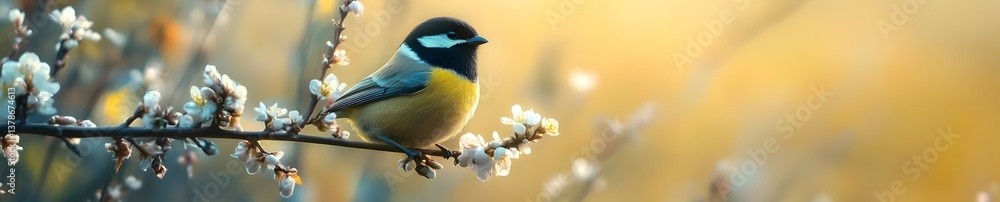 Fototapeta premium yellow bird in the spring