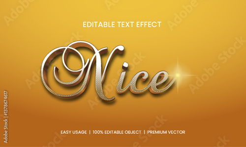 Nice luxury gold yellow editabtabel text vector effect