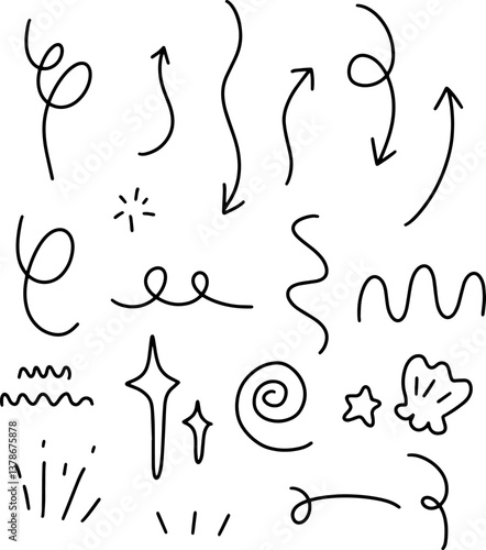 doodles and arrow line for templates.