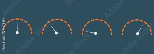 Car speedometer icon in line design. Car, speedometer, vehicle, dashboard, gauge, meter, velocity on white background vector. 