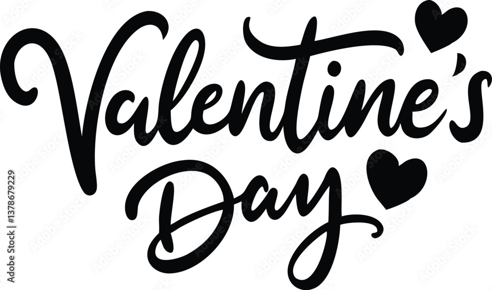 Valentine's Day Calligraphy with Heart Symbols on Transparent Background Isolated Valentine's Day Calligraphy with Heart Symbols on Transparent Background Isolated