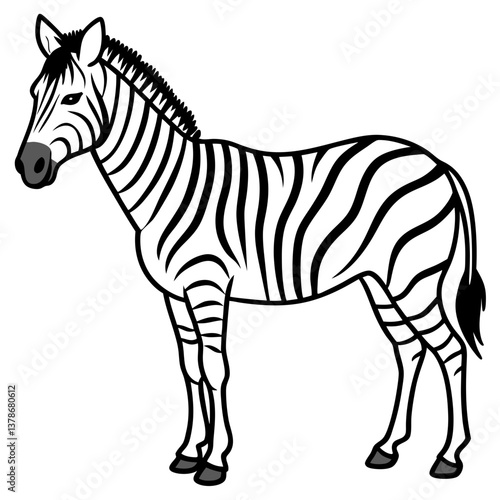 Zebra Outline Vector Illustration