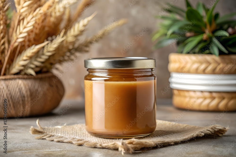 Glass Jar with Label – Perfect for food, honey, or candle branding.
Glass Jar with Label – Perfect for food, honey, or candle branding.