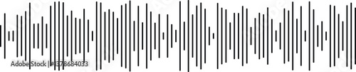 Black sound waves on white background - Music wave frequency or equaliser audio lines and digital voice volume visualisation vector set isolated illustrations 