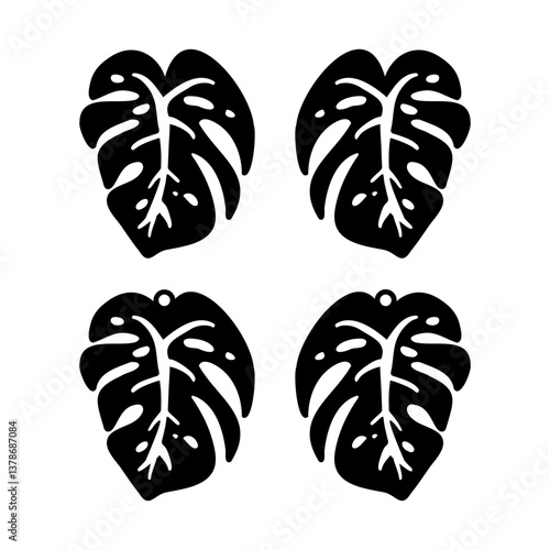 Leaf Earring Cut Files With and Without Hole SVG Template