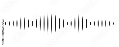 Black sound waves on white background - Music wave frequency or equaliser audio lines and digital voice volume visualisation vector set isolated illustrations 