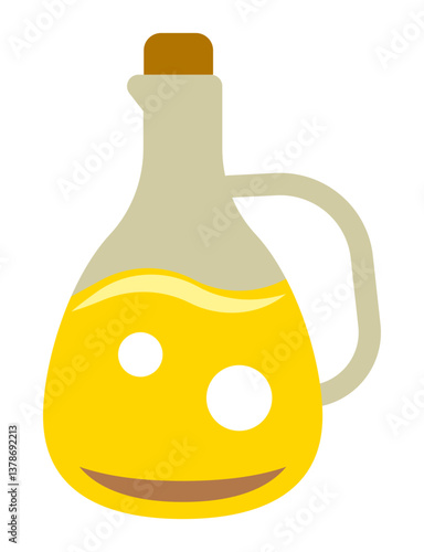 glass bottle filled with golden sunflower oil, designed in a clean flat icon style.