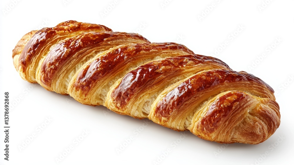 High-quality close-up of a French éclair pastry isolated on a pristine white background emphasizing professional color correction and clarity High-quality close-up of a French éclair pastry isolated on a pristine white background emphasizing professional color correction and clarity