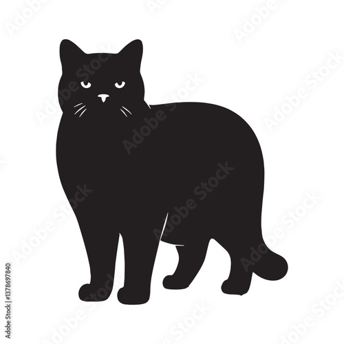 Bild auf Leinwand Majestic Chartreux silhouette, embodying agility and beauty - Chartreux illustra