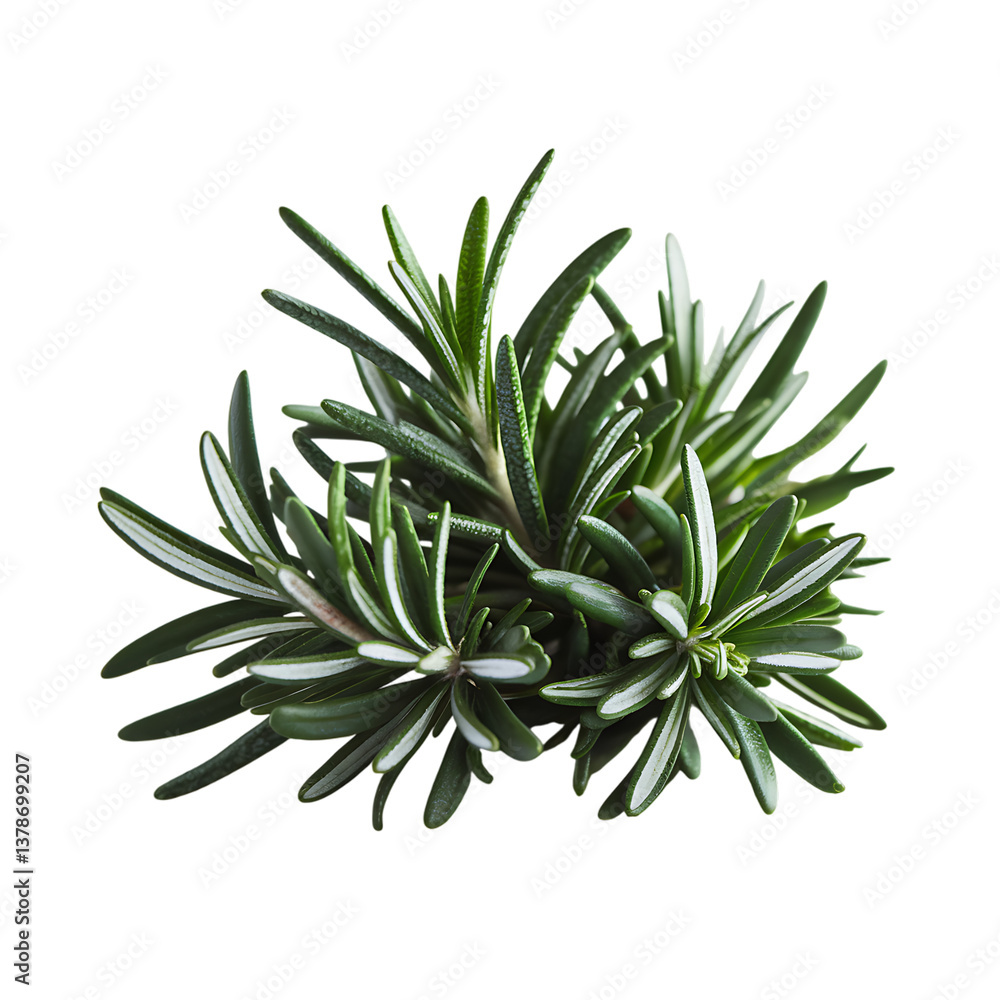Fototapeta premium Aromatic Bunch of Fresh Rosemary Sprigs for Culinary Use isolated on transparent background, cutout