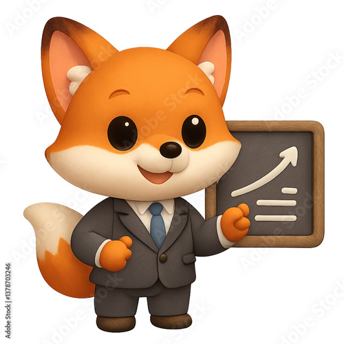Cute 3D Fox Business Presentation