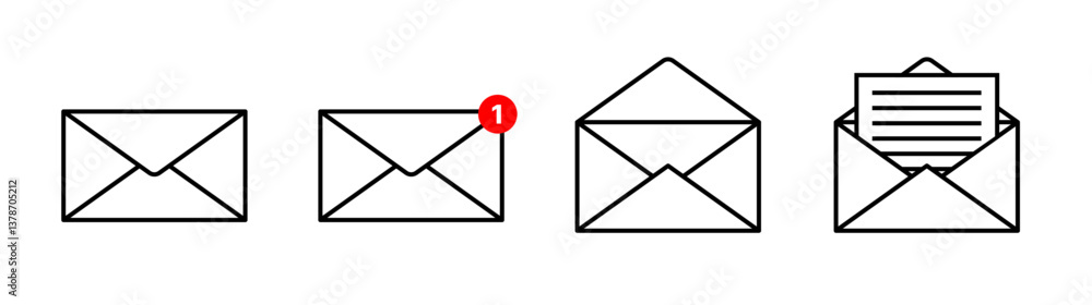 Mail icon set. email icon vector. E-mail icon. Envelope illustration. message envelope mail Mail icon set. email icon vector. E-mail icon. Envelope illustration. message envelope mail