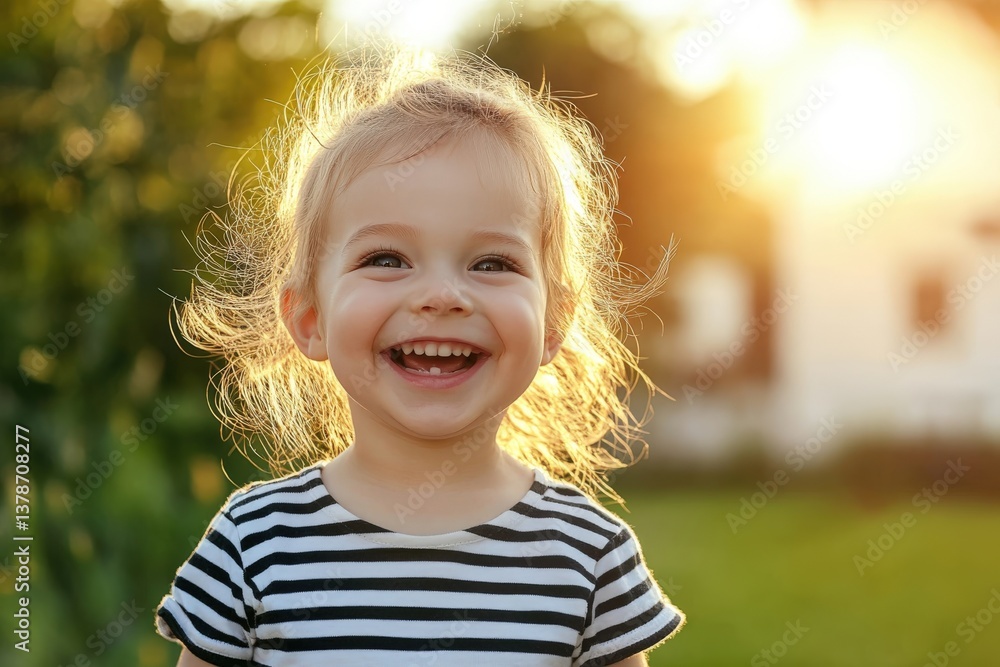 Happy toddler girl smiling and enjoying a bright sunny day outdoors Happy toddler girl smiling and enjoying a bright sunny day outdoors