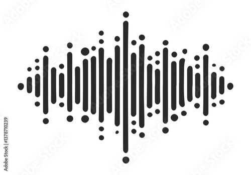 Black sound waves on white background - Music wave frequency or equaliser audio lines and digital voice volume visualisation vector set isolated illustrations 