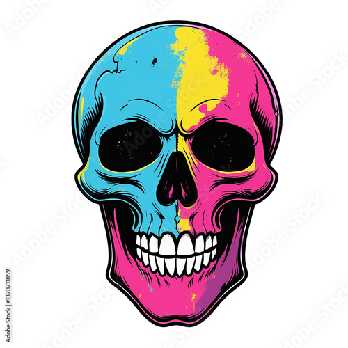 vintage skull art design