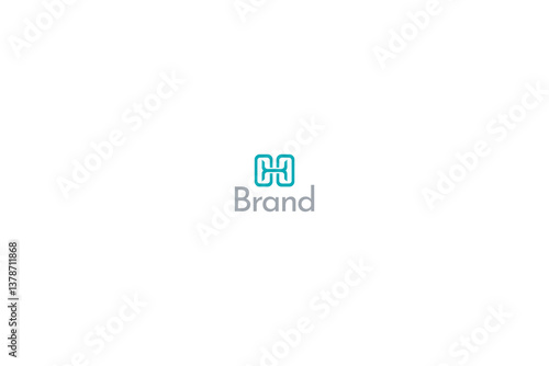 Geometric Letter H Logo, hh or hx logo,  Abstract Line Art Design with White Background. 
