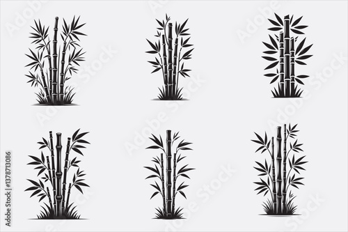 Vector illustration of bamboo leaves.