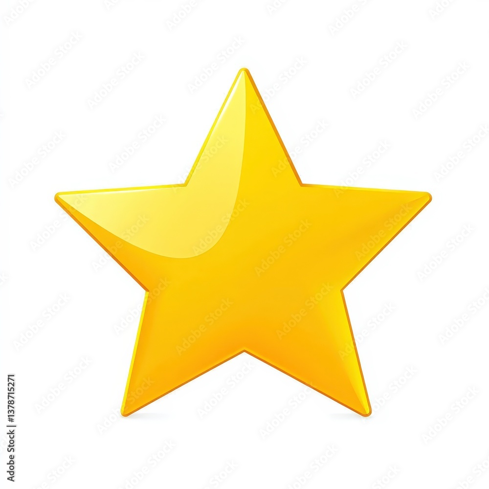 Yellow Star Icon – Simple Flat Design on White Background Yellow Star Icon – Simple Flat Design on White Background