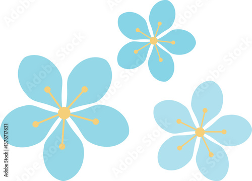 桜のアイコン　ブルー