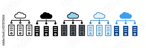 Server Farm  Icon Set Multiple Style Collection