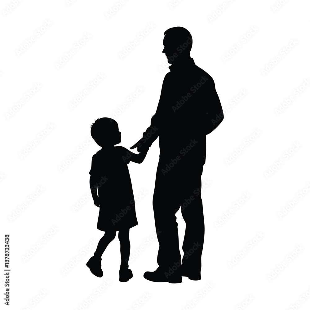 Father and Child vector Silhouette Father and Child vector Silhouette