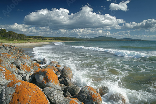 Rocky Coastline Of Bicheno,...