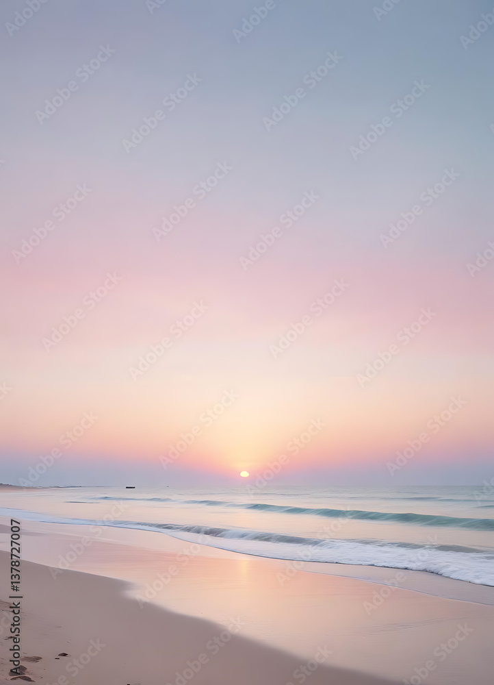 Obraz premium Pink and Purple Sunrise at the Beach