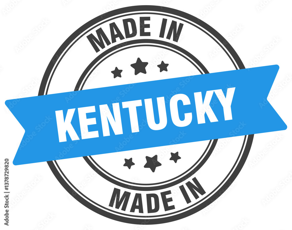 Fototapeta premium Made in Kentucky round sign. Made in Kentucky stamp.