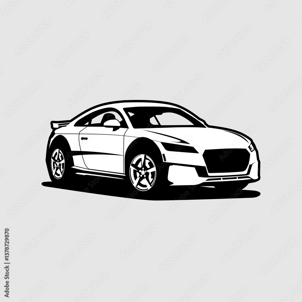 vector illustration monochrome sports car or supercar vector illustration monochrome sports car or supercar