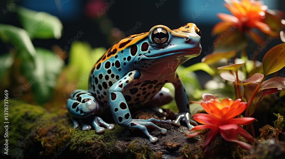 Fototapeta premium Blue poison dart frog (Dendrobates tinctorius)