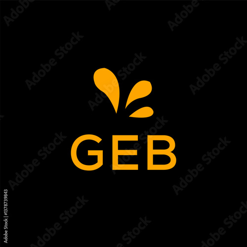 GEB Creative Unique Modern Letter Logo Design. ON BLACK BACKGROUND 

