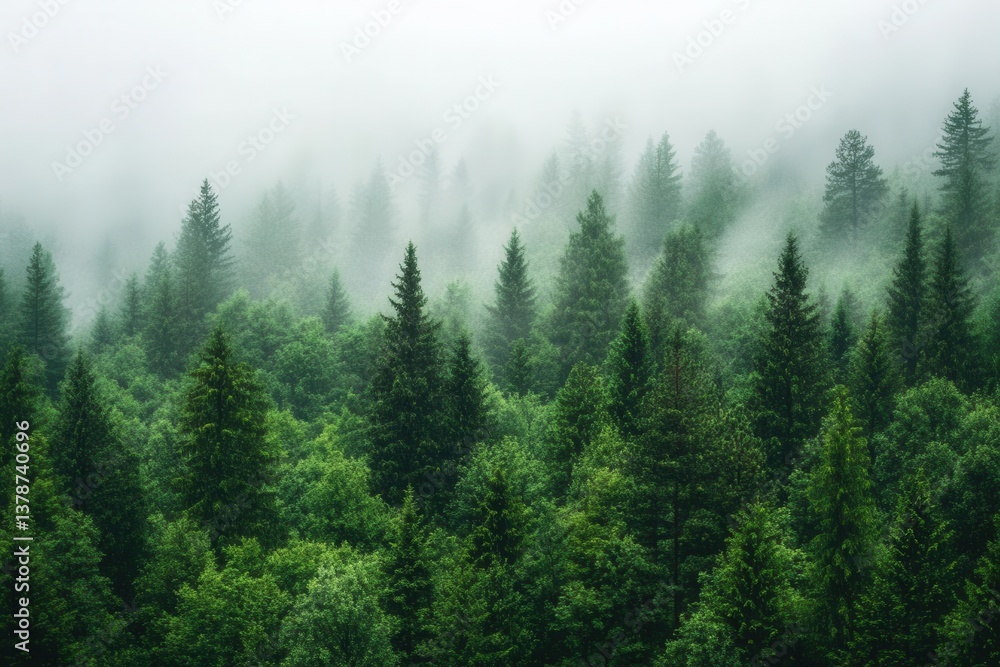 Dense green forest absorbing carbon, with a balance of wildlife and plant diversity symbolizing carbon sequestration Dense green forest absorbing carbon, with a balance of wildlife and plant diversity symbolizing carbon sequestration