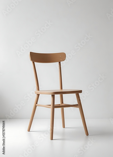 Wallpaper Mural Simple Wooden Chair in White Studio Torontodigital.ca