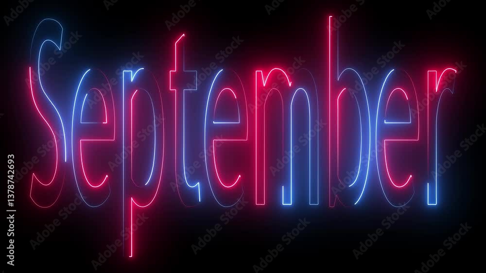 neon text animation sptember neon text animation sptember