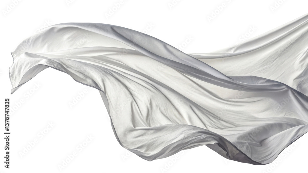 flowing white fabric creates sense of elegance and movement, perfect for various design projects flowing white fabric creates sense of elegance and movement, perfect for various design projects