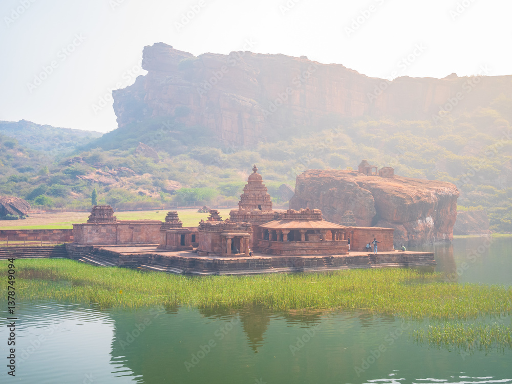 Amazing ancient hindu temple complex at Badami , tourist destination in Karnataka, India