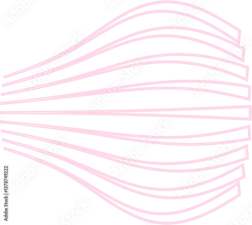 Inflated parallel neon contour lines with an irradiated glow create a sense of motion and intensity.