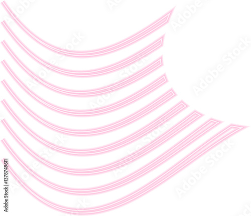 Irregular curved parallel neon contour lines create a free-flowing, dynamic visual effect.