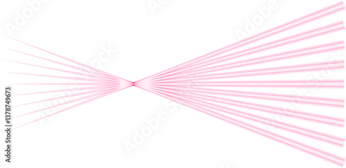 Parallel neon contour lines converge at a single point and then radiate outward, creating a directional motion effect.