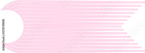 Parallel neon contour lines extend with a circular termination at the end.