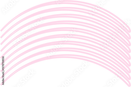 Parallel neon contour lines create a curved formation at a specific angle.