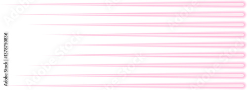 Parallel contour lines that start thin, expand in width, and extend into sharp triangular tails.