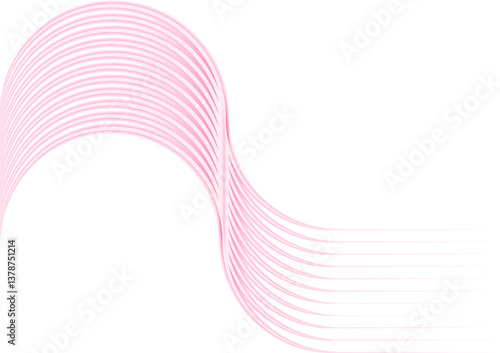 Parallel contour lines transitioning from a wave shape to a straight end.